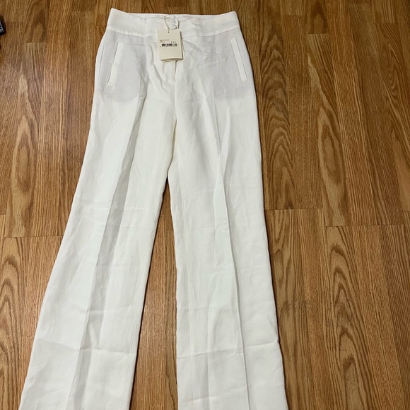 NWT SEZANE Marty Trousers Pants in Ecru/ Ivory Sz FR36 US4 - Picture 3 of 12